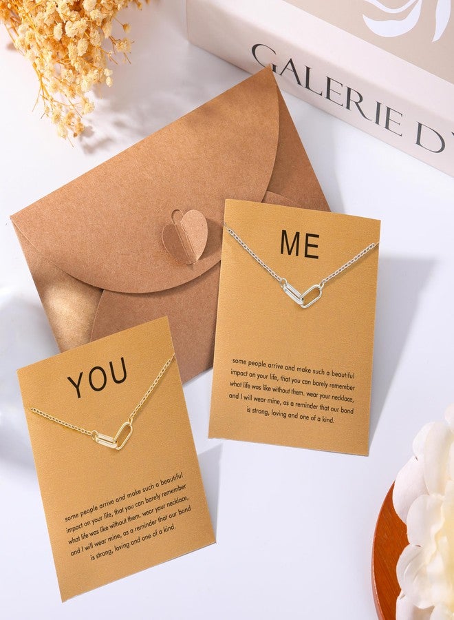 Baydurcan BFF Necklace for 2 Sisters Gifts from Sister Long Distance Friendship Gifts Best Friend Necklace(You & Me) - Image 4
